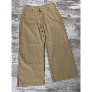 Flamingo Wide Leg Crop Khakis Pant Tan Women’s Sz L